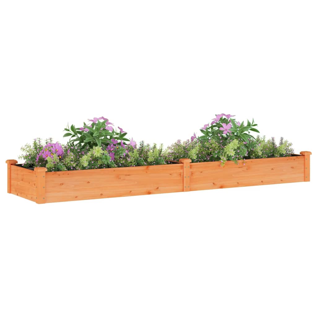 Høybed med foring brun 240x60x25 cm heltre gran