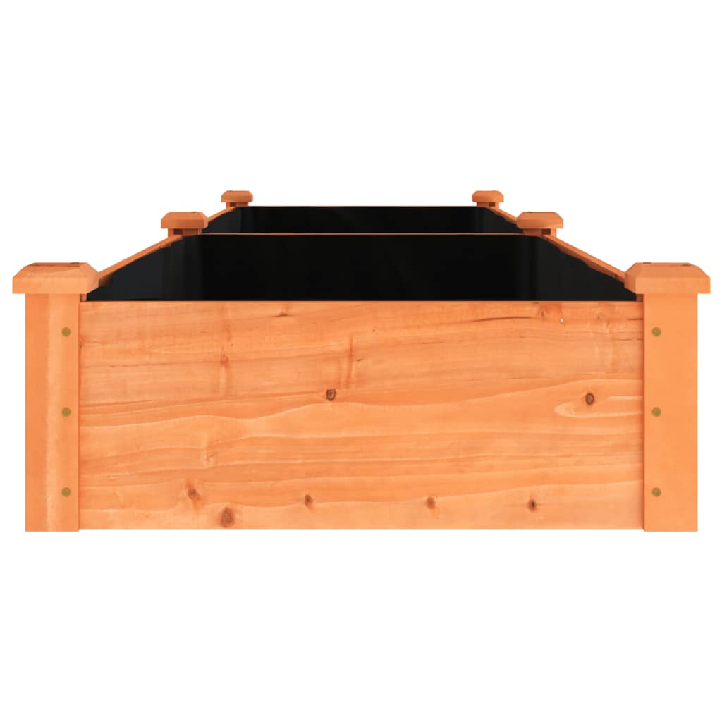 Høybed med foring brun 240x60x25 cm heltre gran