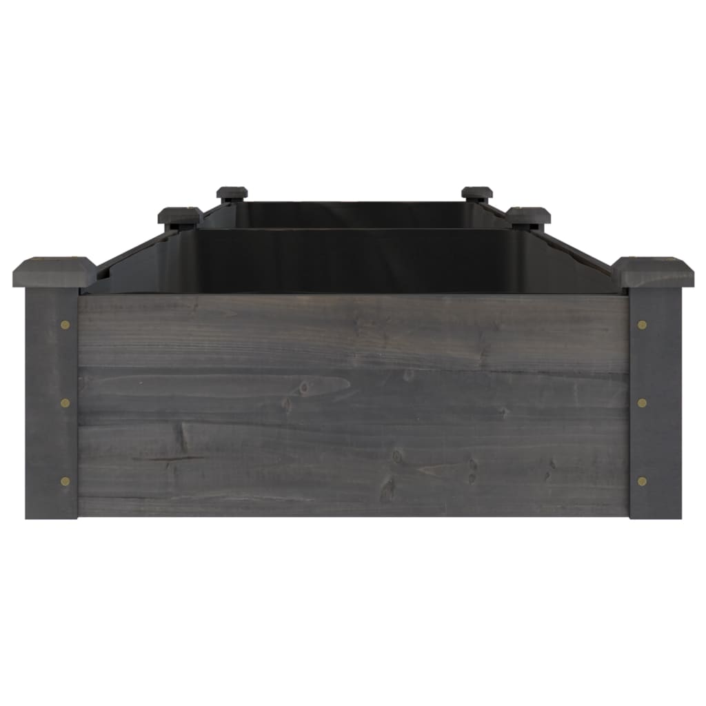 Høybed med foring grå 240x60x25 cm heltre gran