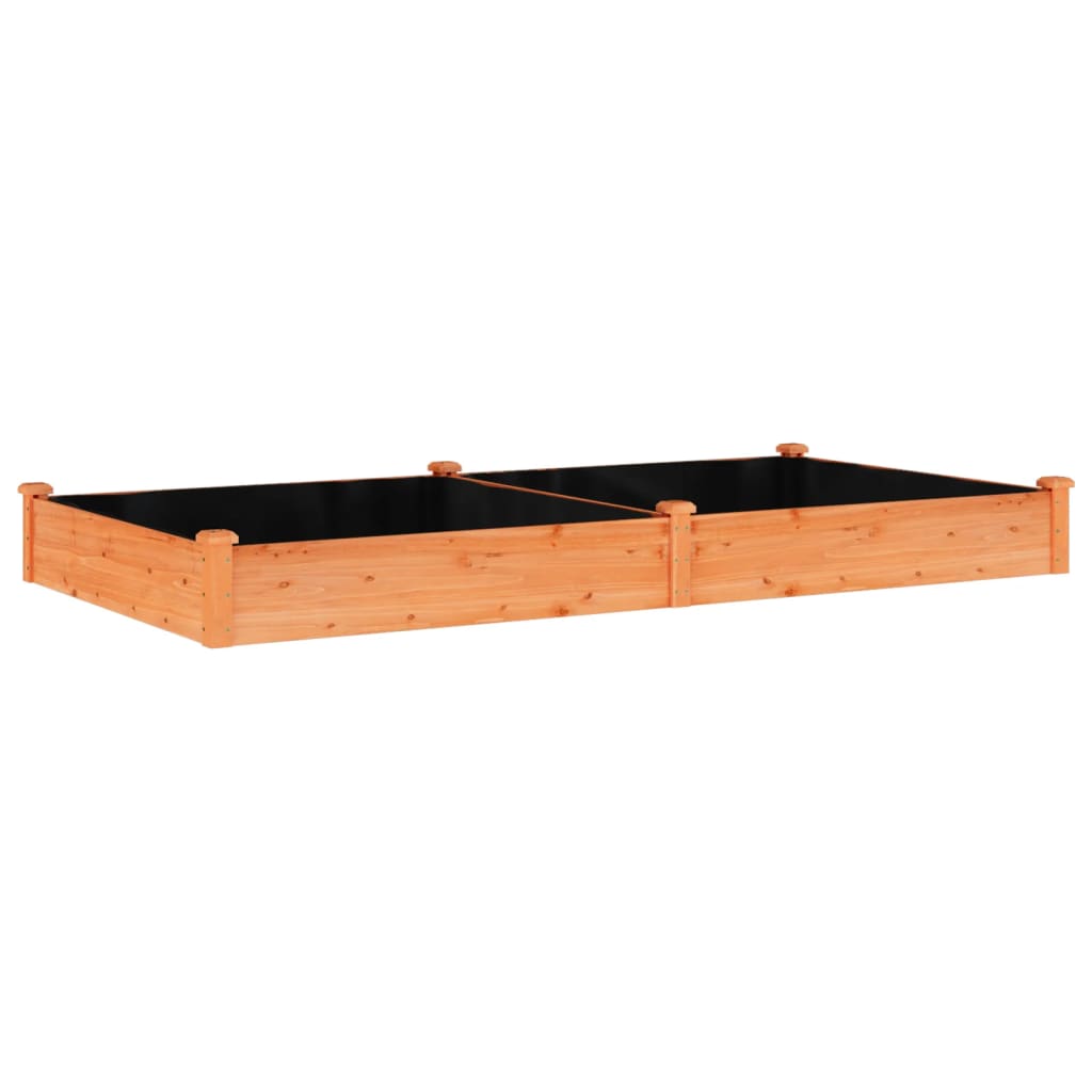 Høybed med foring brun 240x120x25 cm heltre gran