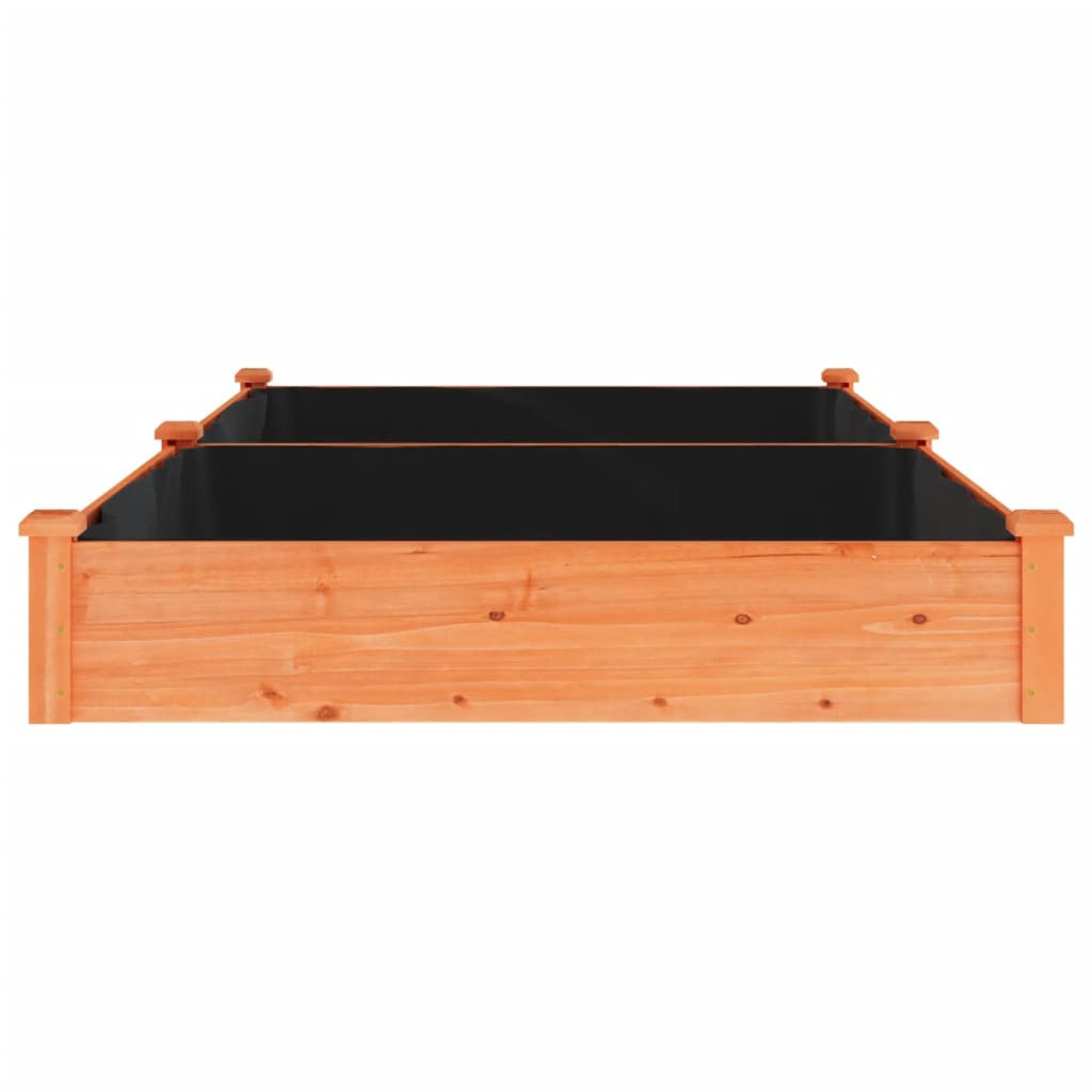 Høybed med foring brun 240x120x25 cm heltre gran