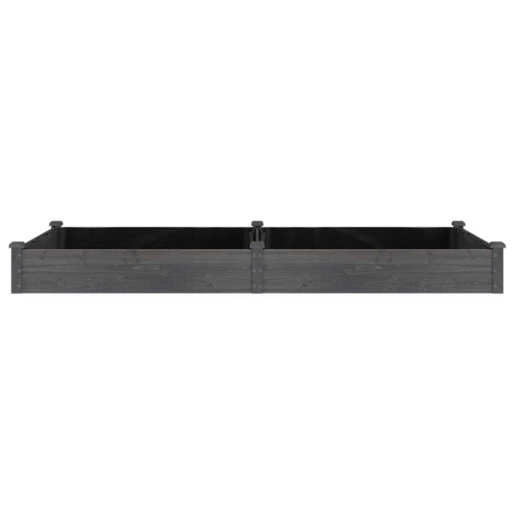 Høybed med foring grå 240x120x25 cm heltre gran