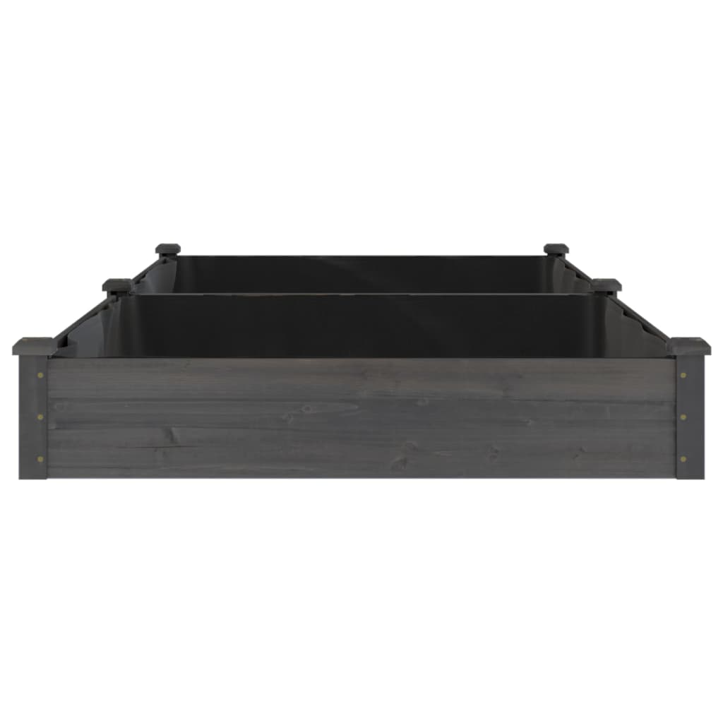 Høybed med foring grå 240x120x25 cm heltre gran