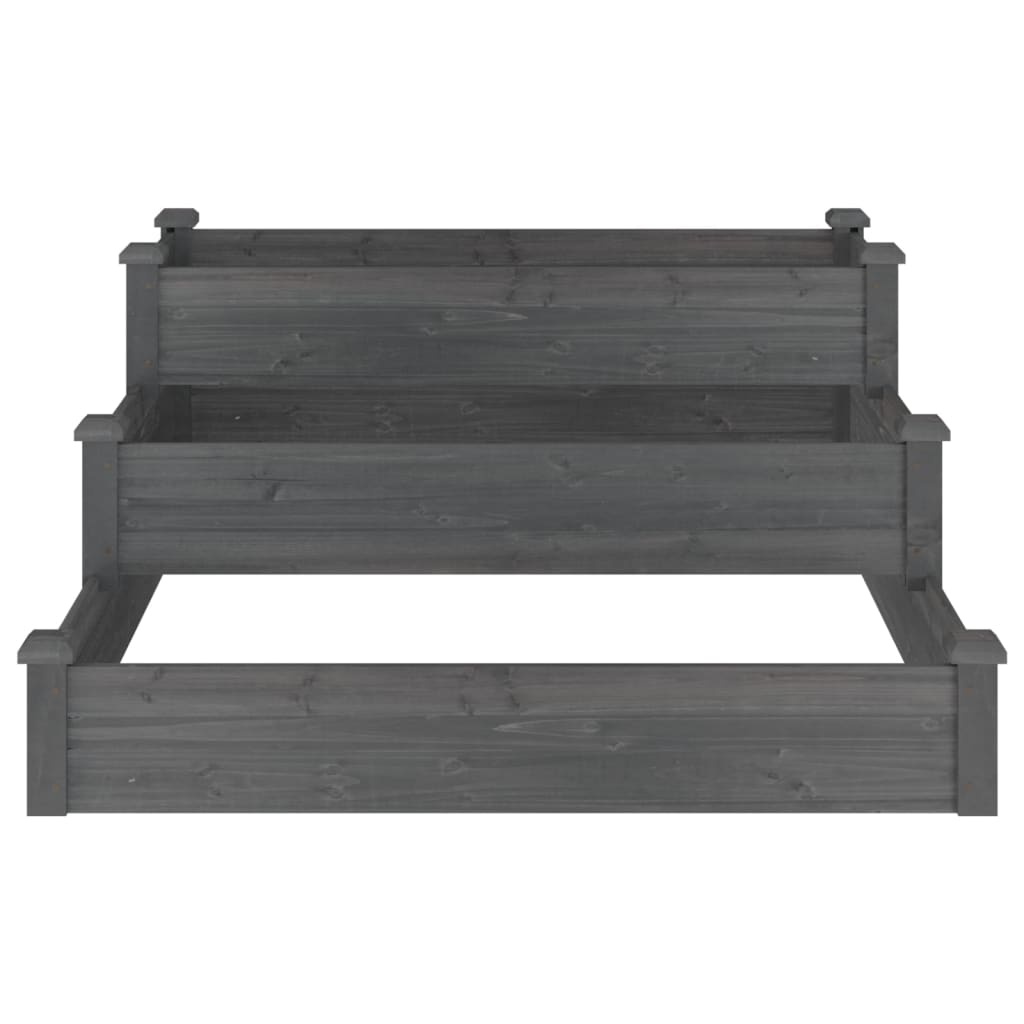Høybed grå 120x120x56 cm heltre gran