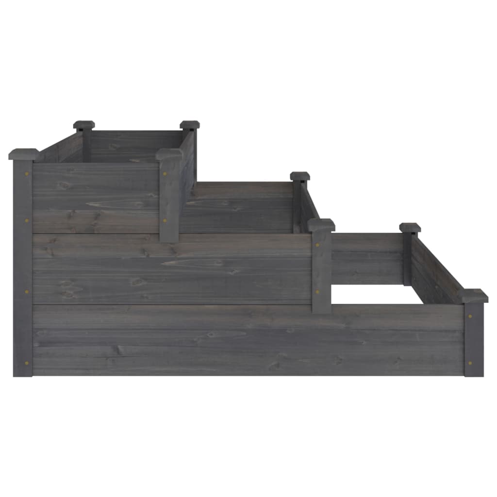 Høybed grå 120x120x56 cm heltre gran