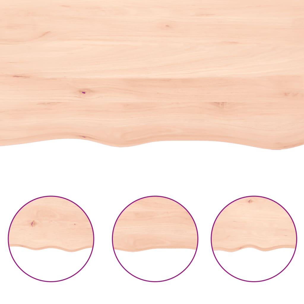 Bordplate 80x40x2 cm ubehandlet heltre eik