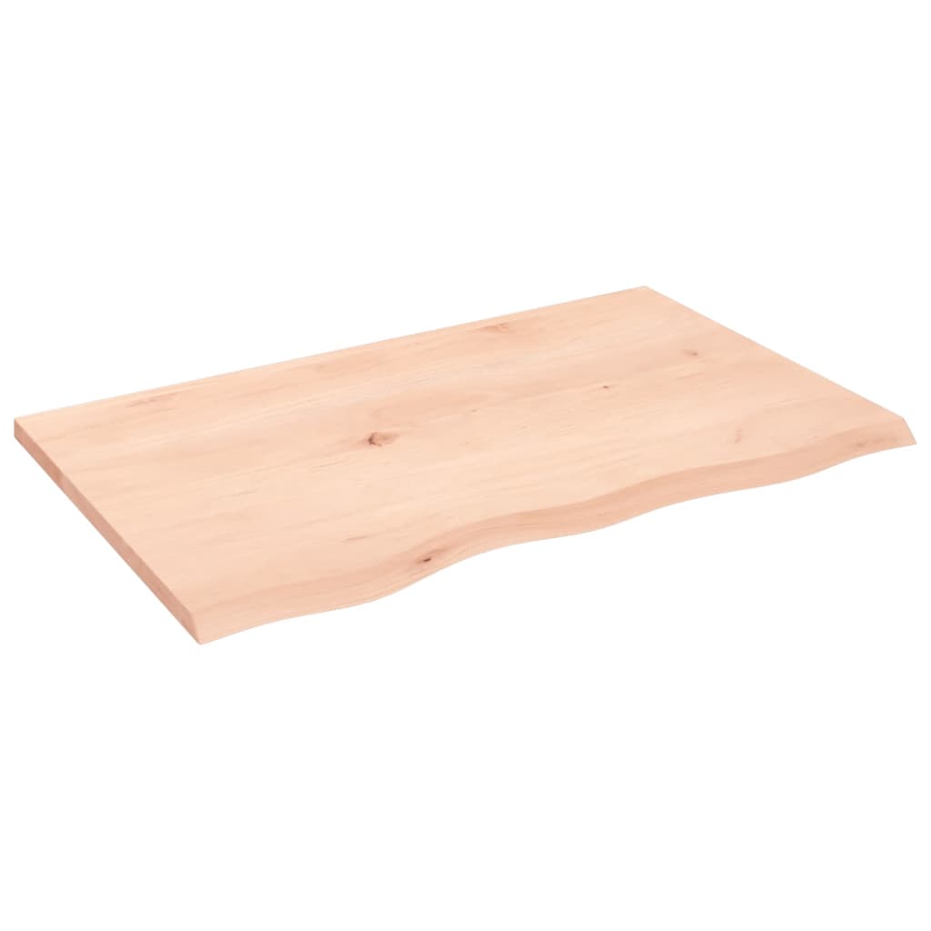 Bordplate 80x50x2 cm ubehandlet heltre eik