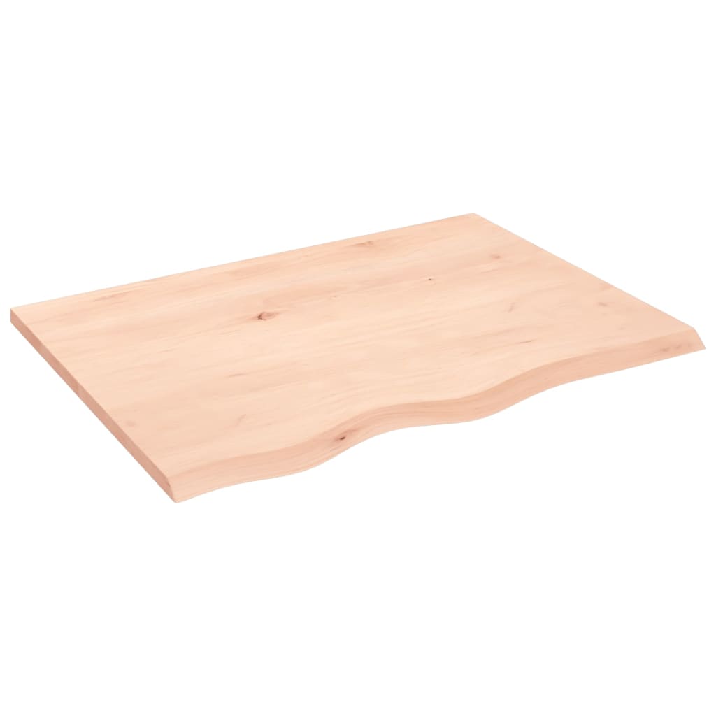 Bordplate 80x60x2 cm ubehandlet heltre eik