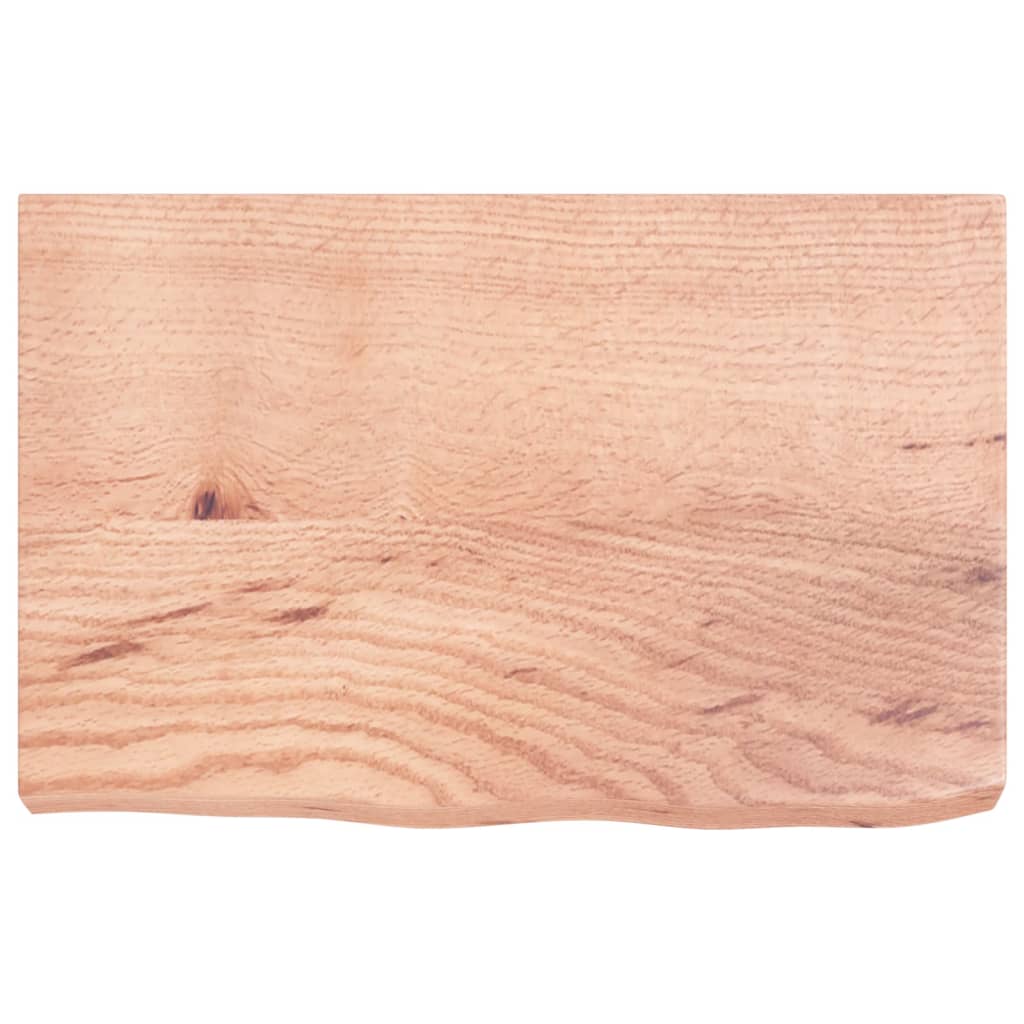 Bordplate lysebrun 60x40x(2-6) cm behandlet heltre eik