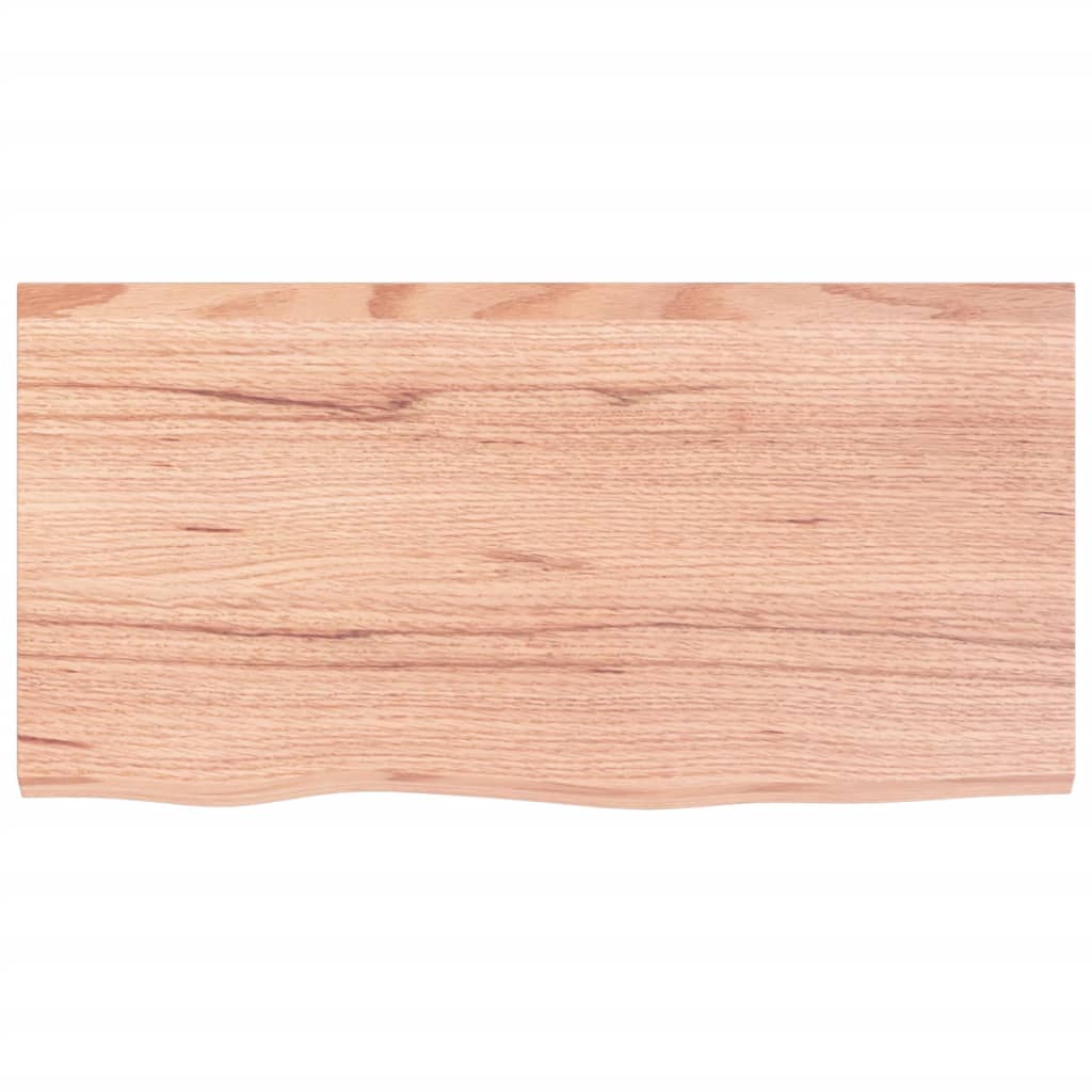 Bordplate lysebrun 80x40x(2-4) cm behandlet heltre eik