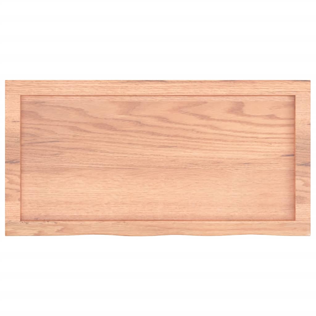 Bordplate lysebrun 80x40x(2-6) cm behandlet heltre eik