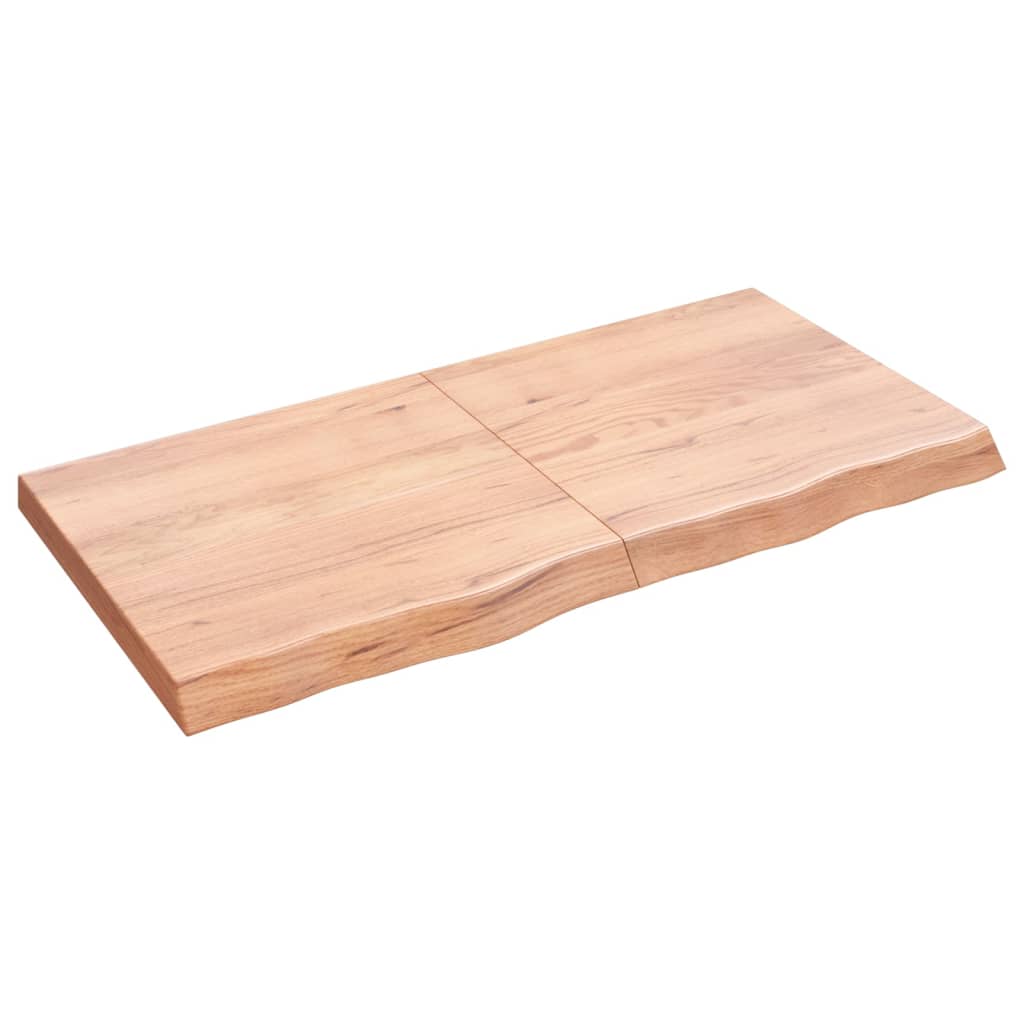 Bordplate lysebrun 120x60x(2-6) cm behandlet heltre eik