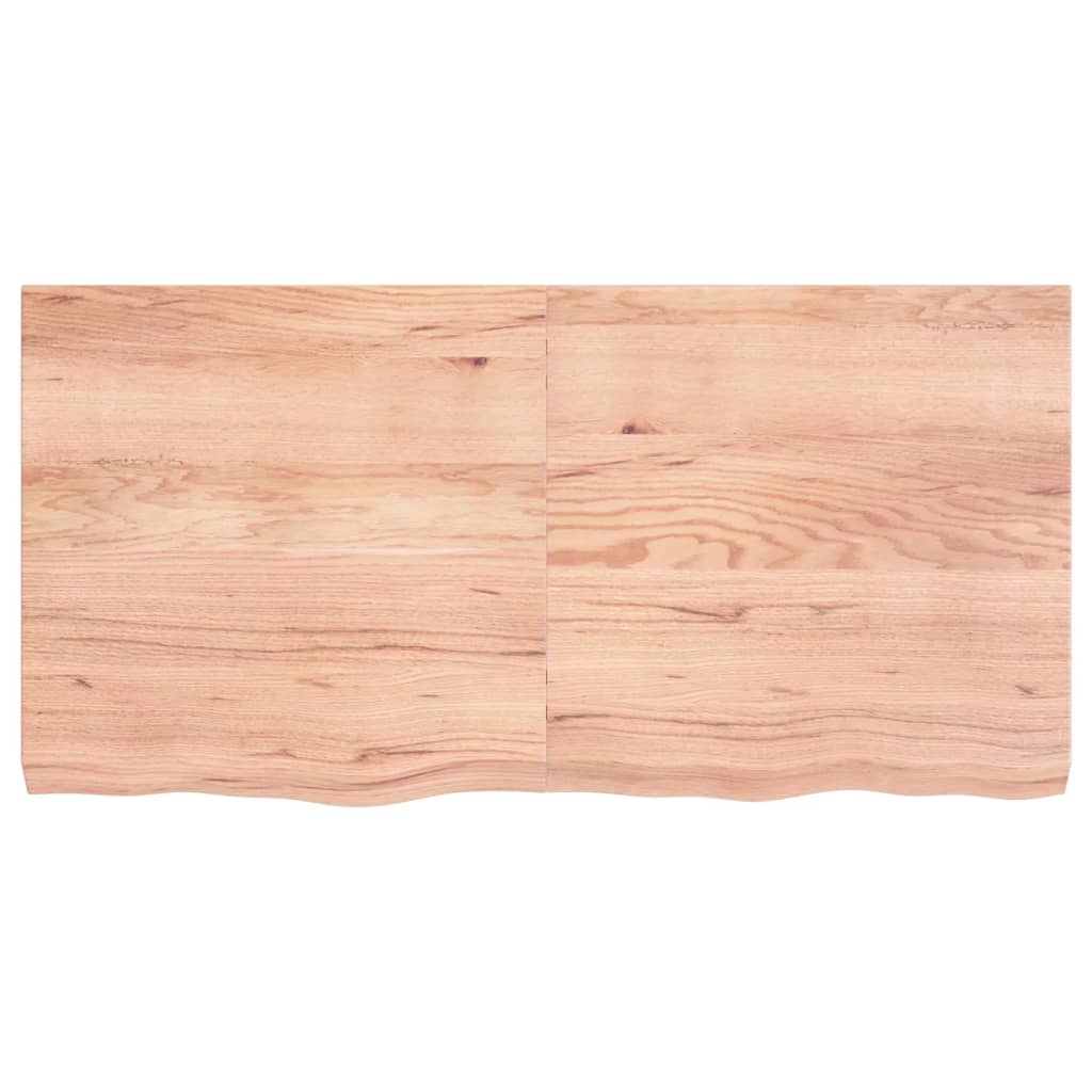 Bordplate lysebrun 120x60x(2-6) cm behandlet heltre eik