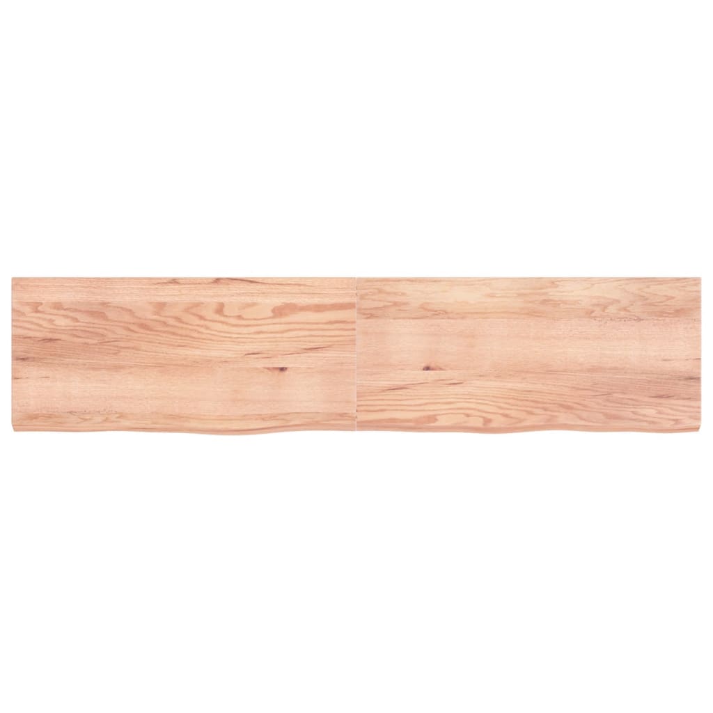 Bordplate lysebrun 220x50x(2-6) cm behandlet heltre eik