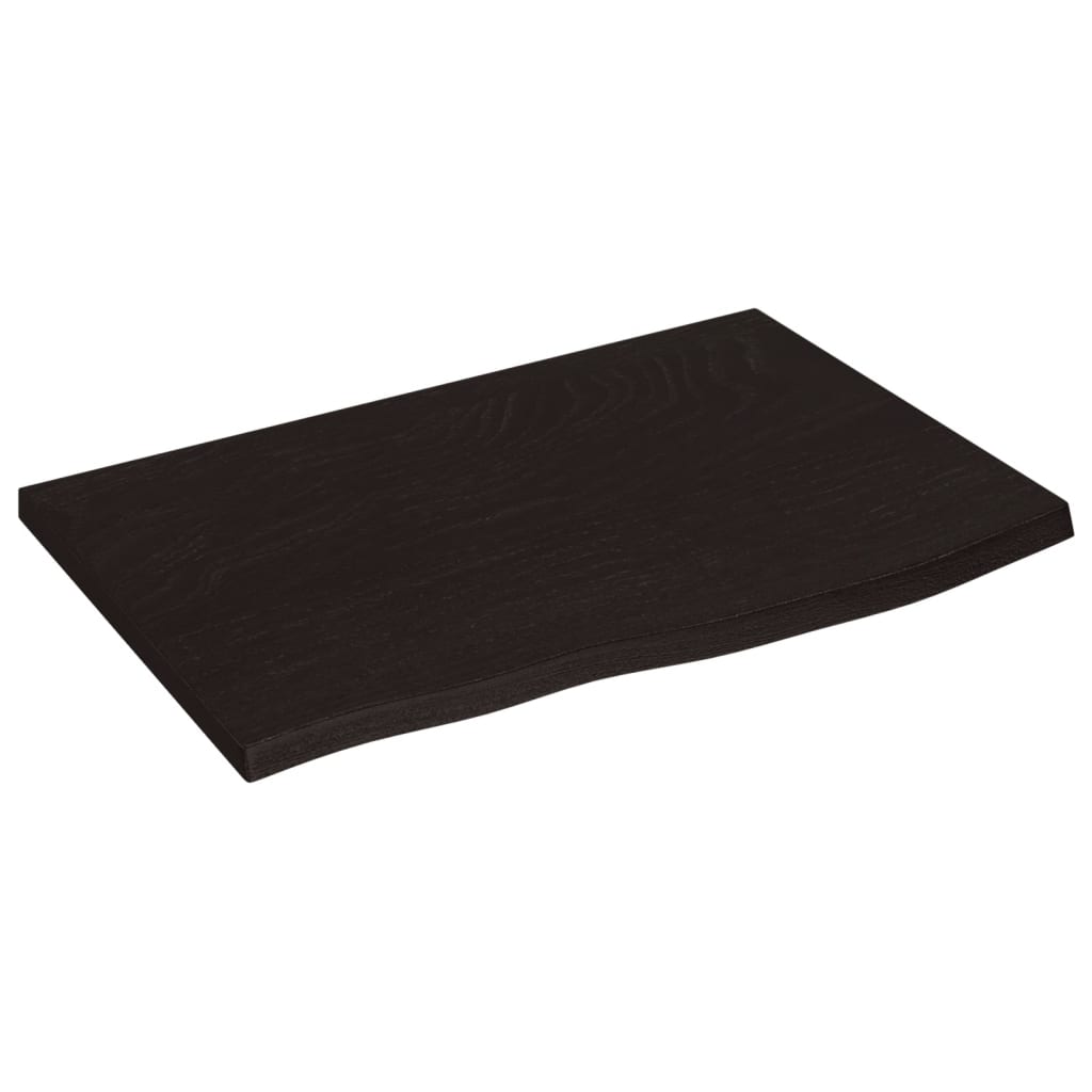 Bordplate mørkebrun 60x40x2 cm behandlet heltre eik