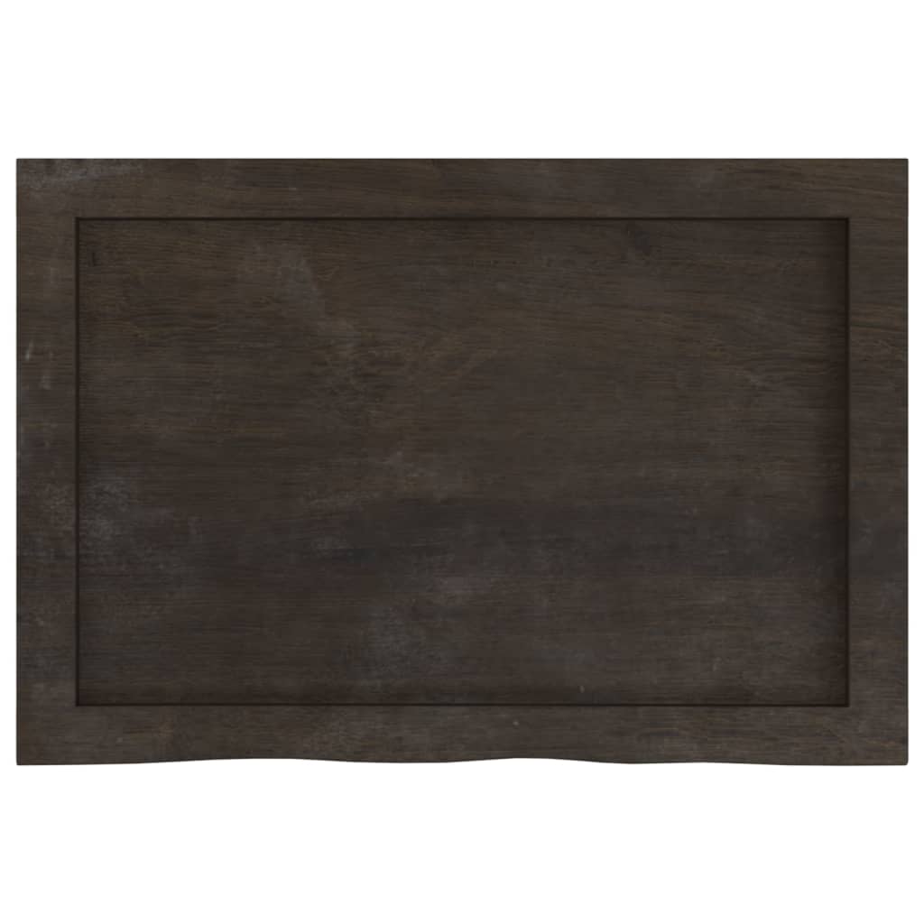 Bordplate mørkebrun 60x40x(2-4) cm behandlet heltre eik