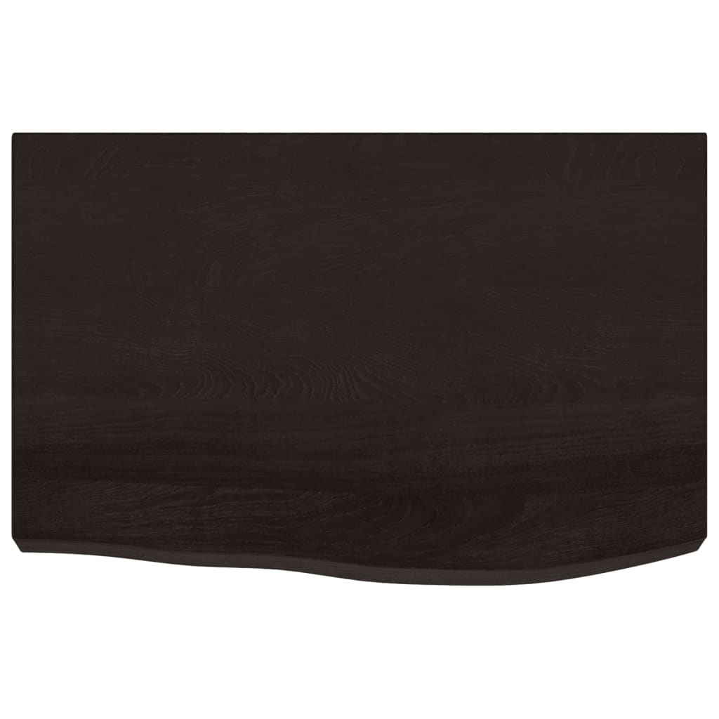 Bordplate mørkebrun 60x40x(2-6) cm behandlet heltre eik