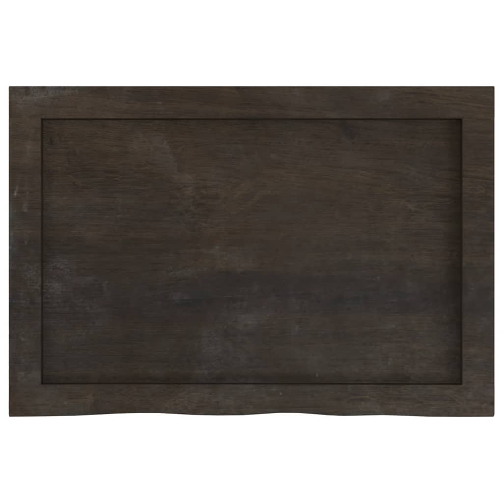 Bordplate mørkebrun 60x40x(2-6) cm behandlet heltre eik