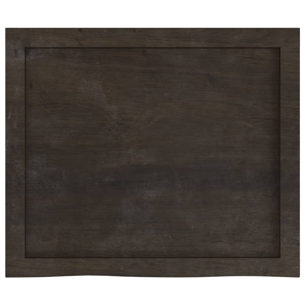 Bordplate mørkebrun 60x50x(2-4) cm behandlet heltre eik