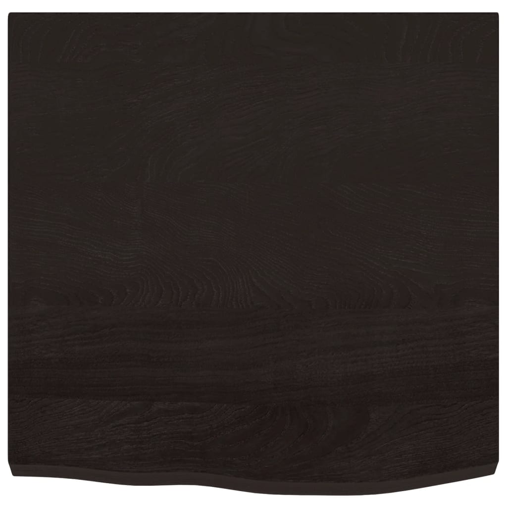 Bordplate mørkebrun 60x60x(2-4) cm behandlet heltre eik
