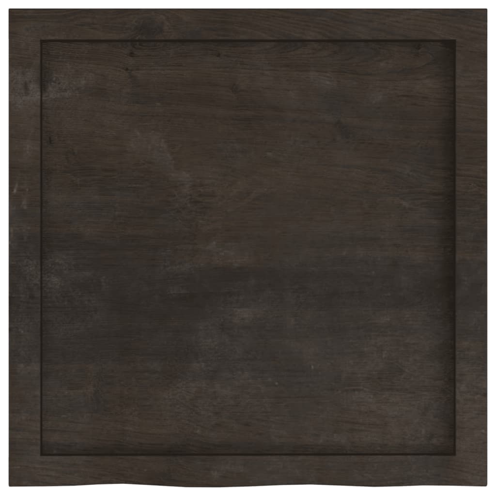Bordplate mørkebrun 60x60x(2-4) cm behandlet heltre eik