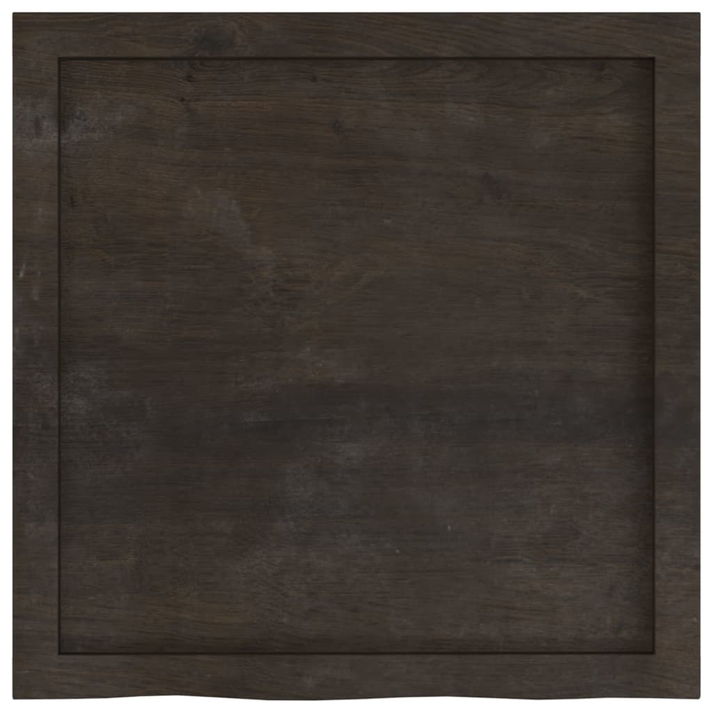 Bordplate mørkebrun 60x60x(2-6) cm behandlet heltre eik
