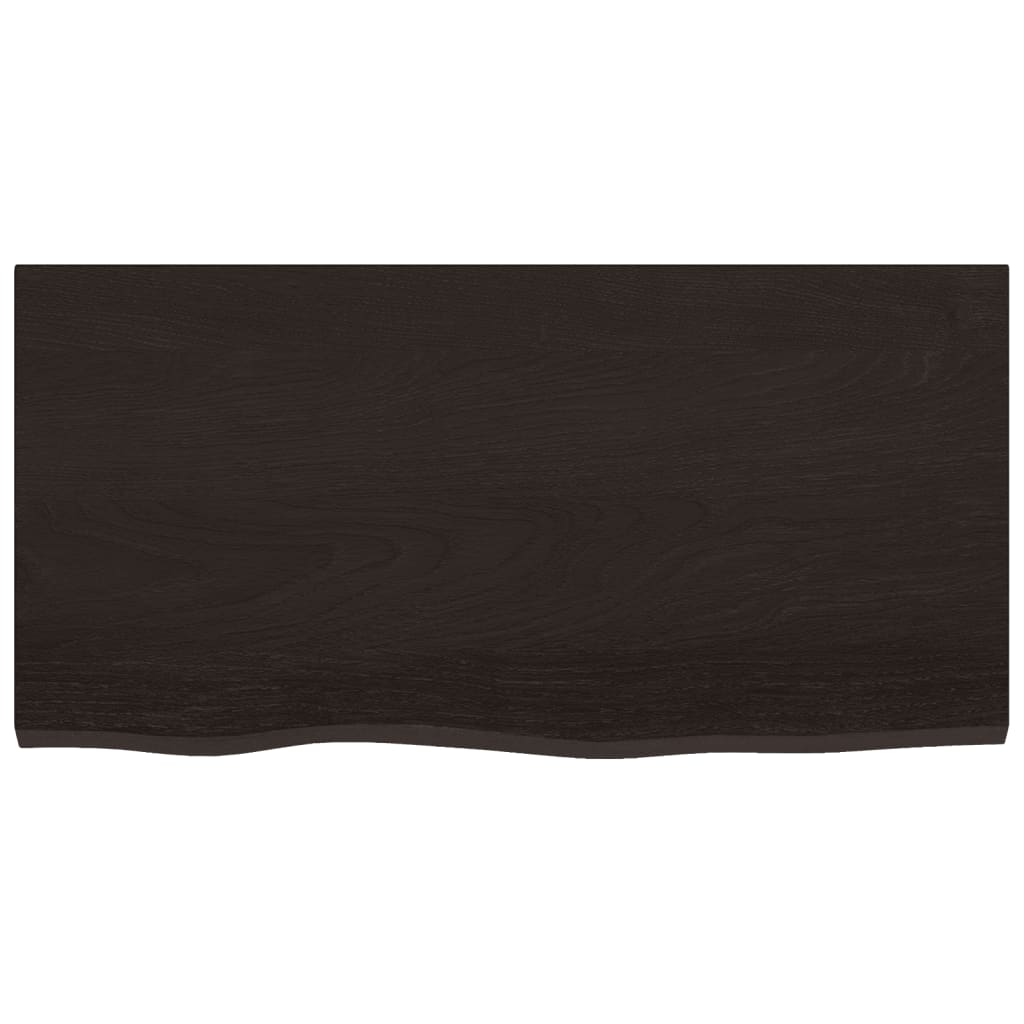 Bordplate mørkebrun 80x40x2 cm behandlet heltre eik