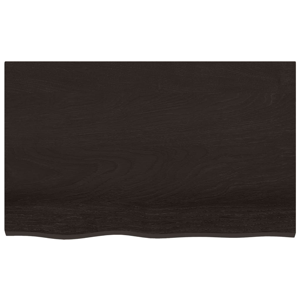 Bordplate mørkebrun 80x50x2 cm behandlet heltre eik