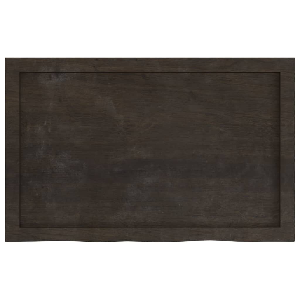 Bordplate mørkebrun 80x50x(2-4) cm behandlet heltre eik