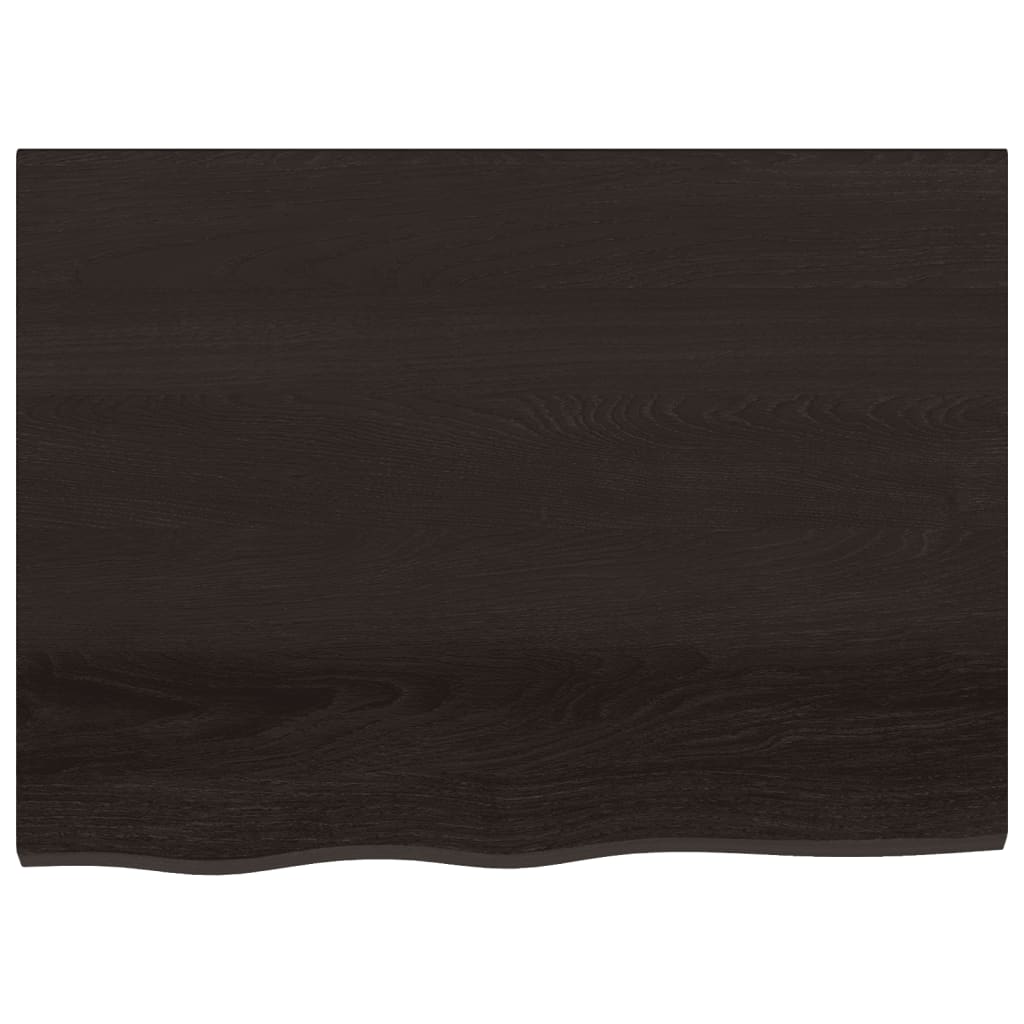 Bordplate mørkebrun 80x60x2 cm behandlet heltre eik