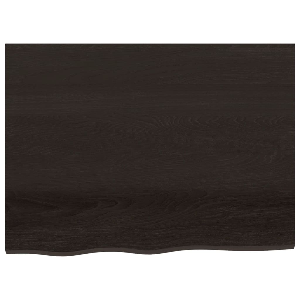 Bordplate mørkebrun 80x60x(2-4) cm behandlet heltre eik