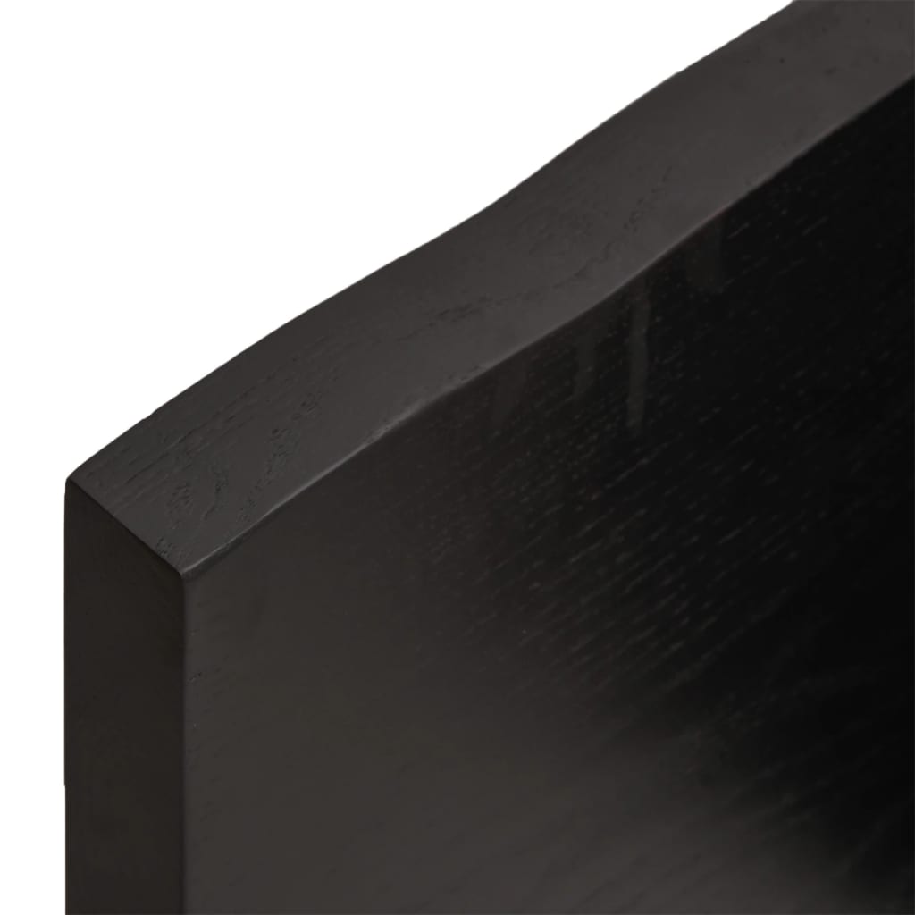Bordplate mørkebrun 80x60x(2-4) cm behandlet heltre eik