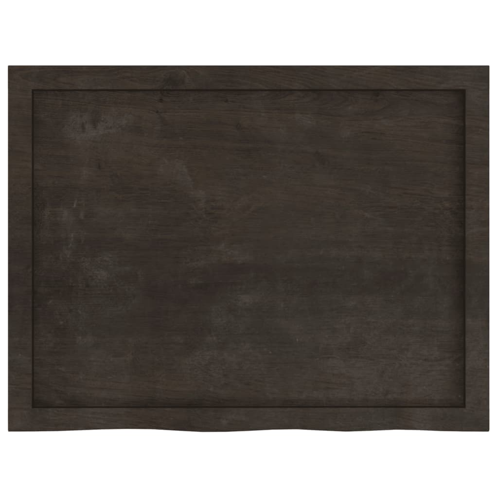 Bordplate mørkebrun 80x60x(2-6) cm behandlet heltre eik