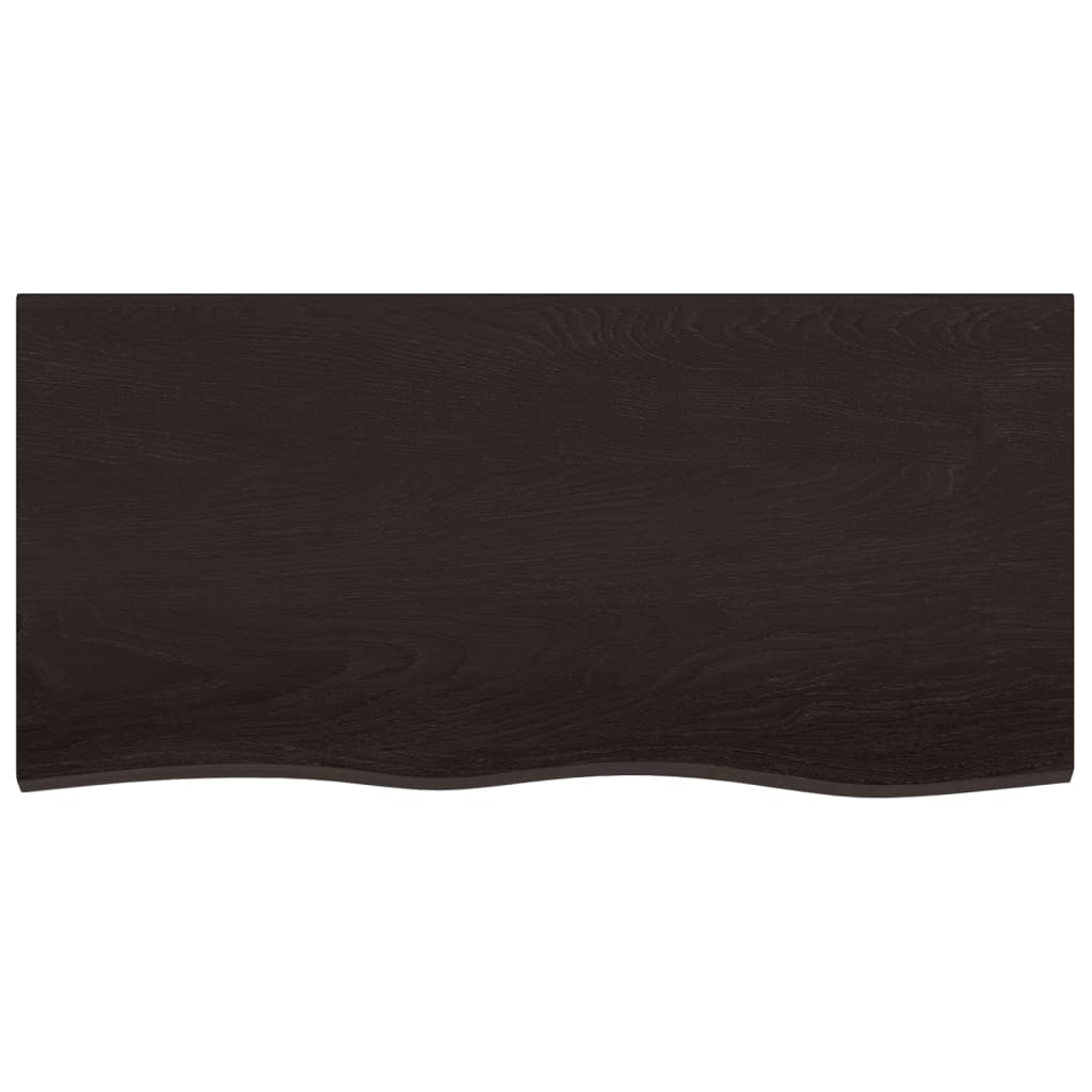 Bordplate mørkebrun 100x50x2 cm behandlet heltre eik