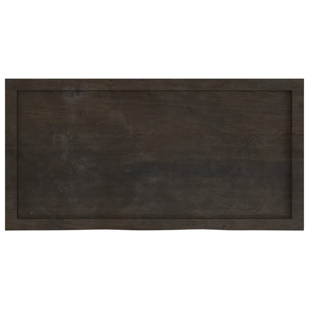 Bordplate mørkebrun 100x50x(2-6) cm behandlet heltre eik