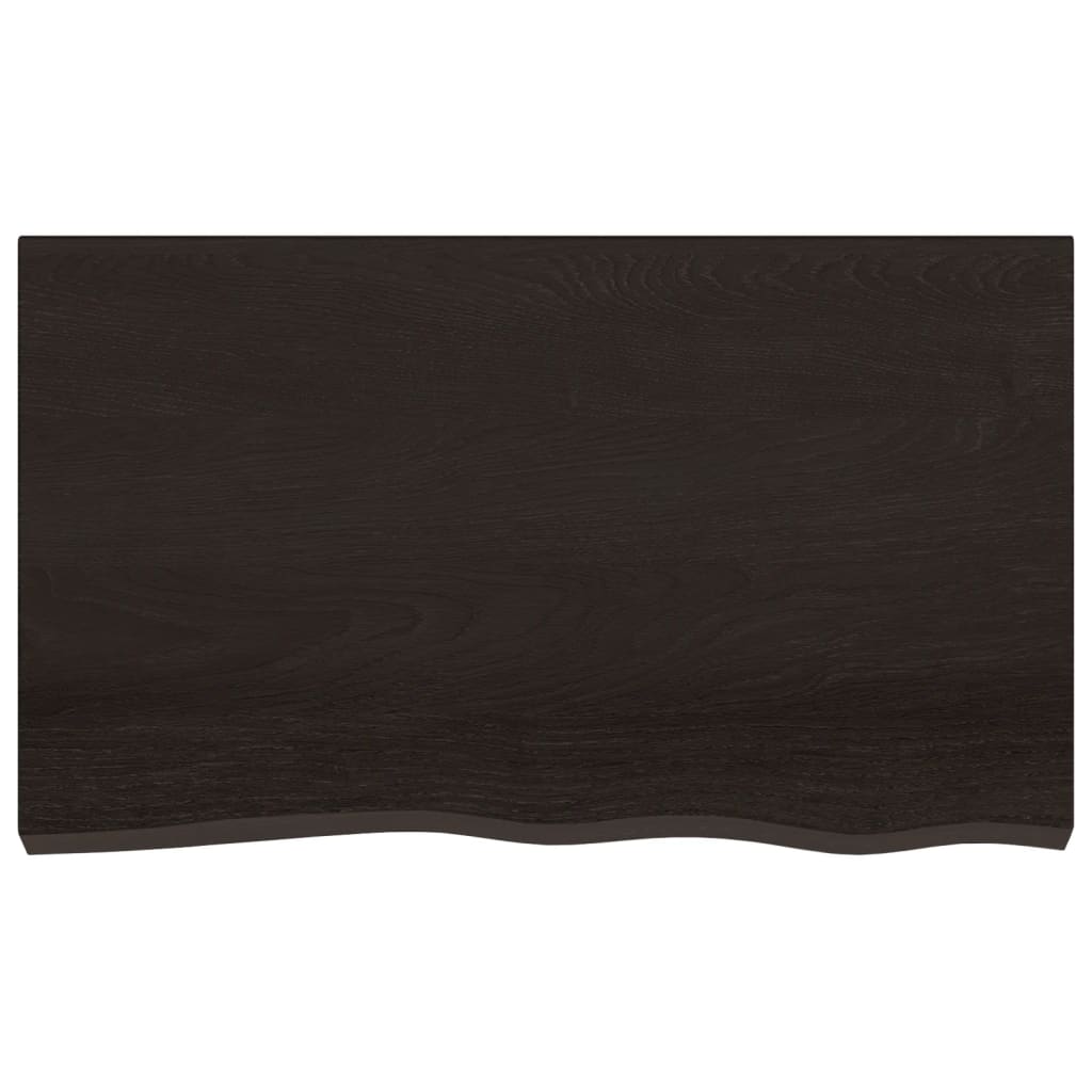 Bordplate mørkebrun 100x60x2 cm behandlet heltre eik