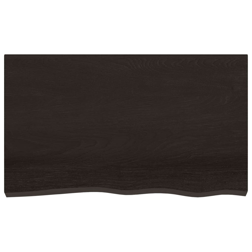 Bordplate mørkebrun 100x60x(2-6) cm behandlet heltre eik