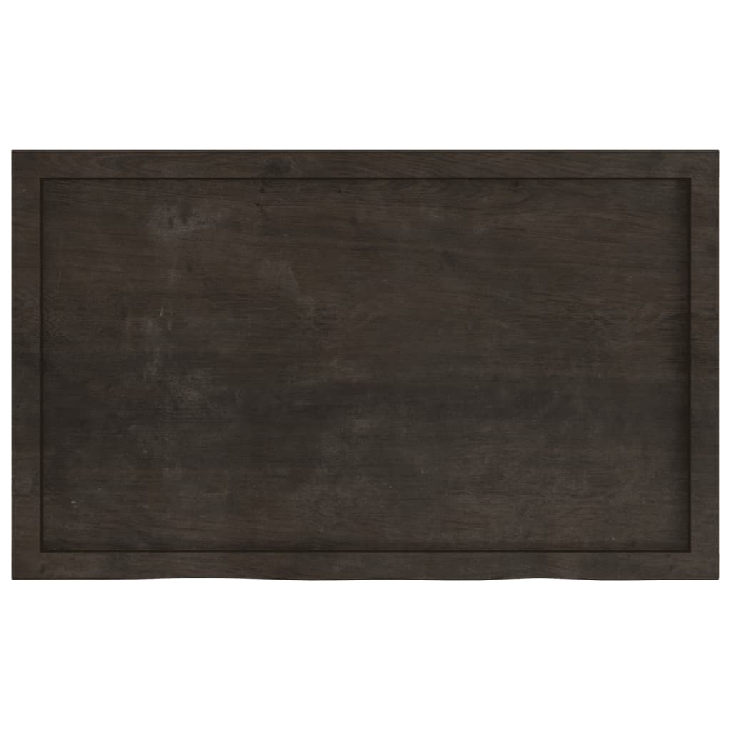 Bordplate mørkebrun 100x60x(2-6) cm behandlet heltre eik