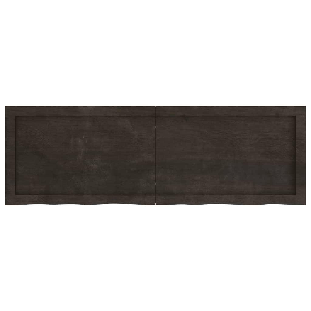 Bordplate mørkebrun 120x40x(2-4) cm behandlet heltre eik