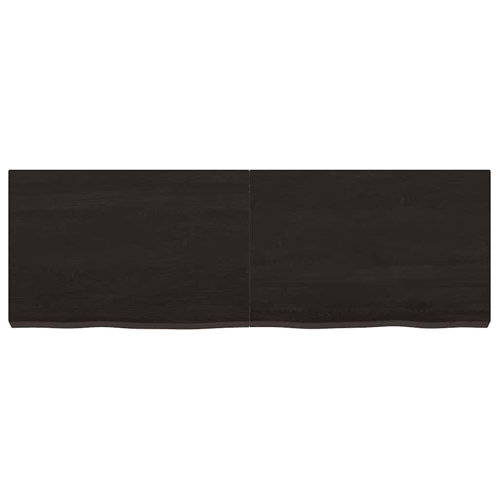 Bordplate mørkebrun 120x40x(2-6) cm behandlet heltre eik