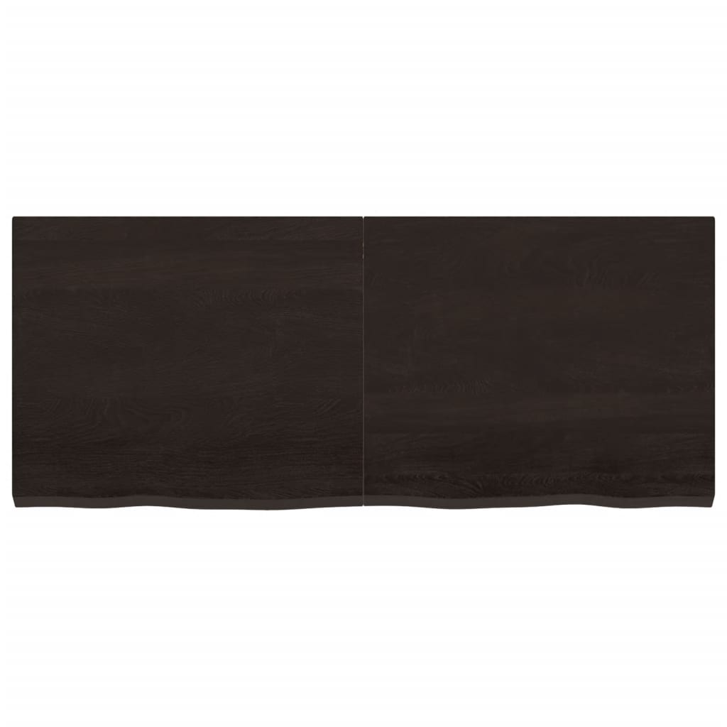 Bordplate mørkebrun 120x50x(2-4) cm behandlet heltre eik