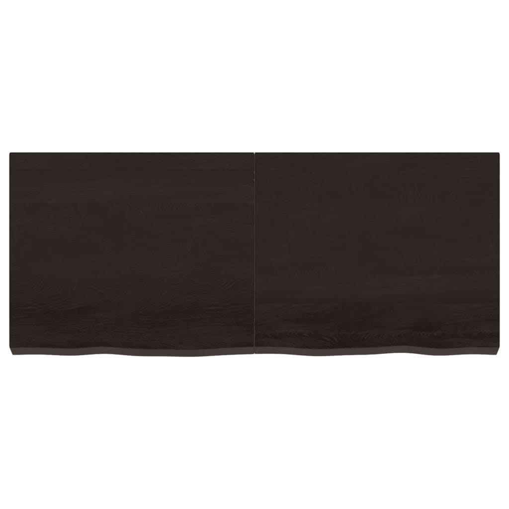 Bordplate mørkebrun 120x50x(2-6) cm behandlet heltre eik