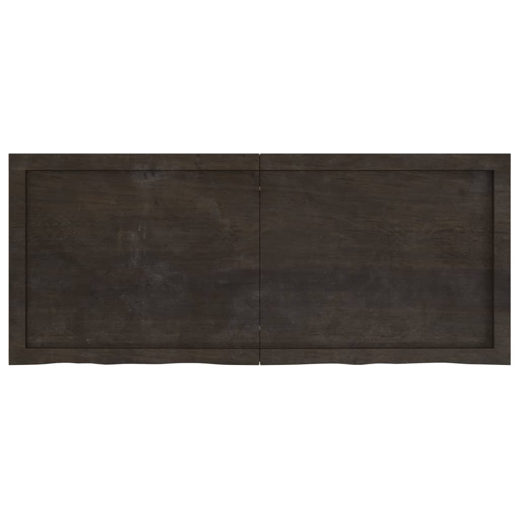 Bordplate mørkebrun 120x50x(2-6) cm behandlet heltre eik