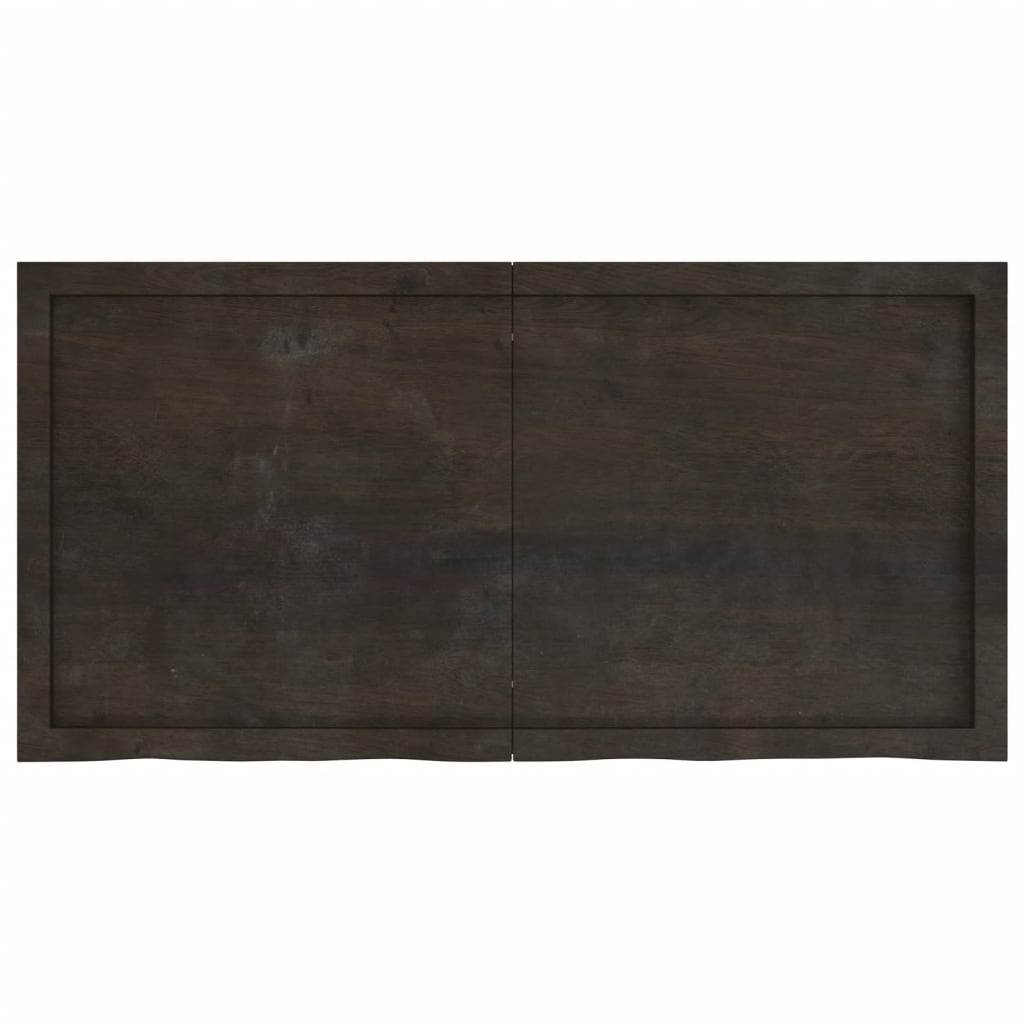 Bordplate mørkebrun 120x60x(2-4) cm behandlet heltre eik