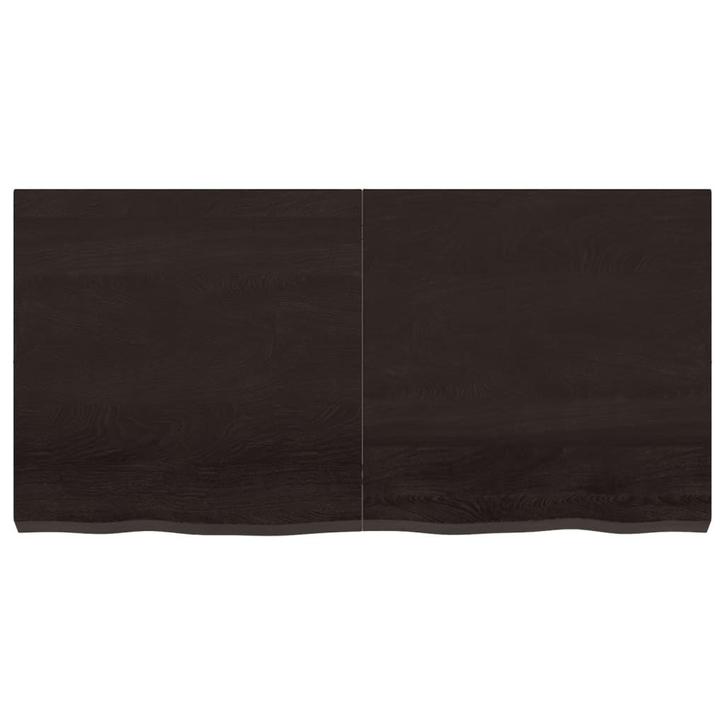 Bordplate mørkebrun 120x60x(2-6) cm behandlet heltre eik