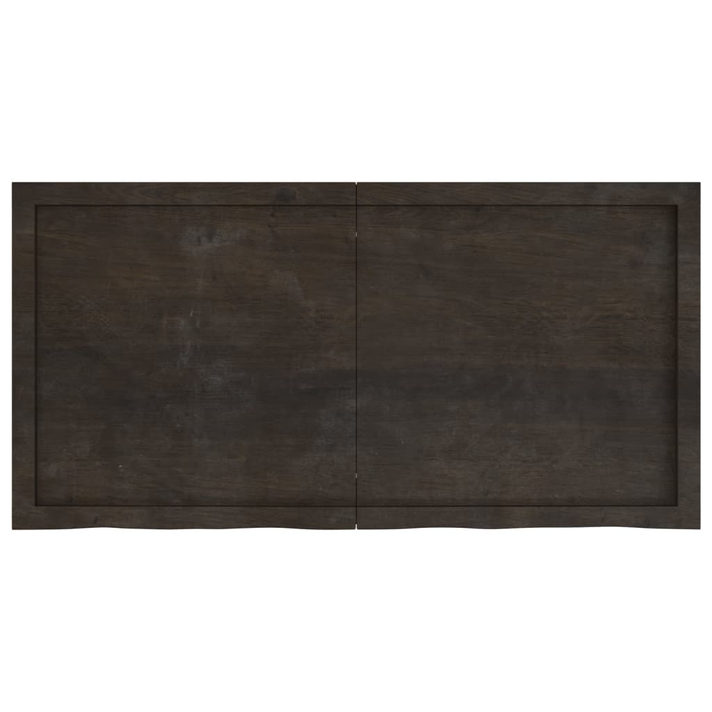 Bordplate mørkebrun 120x60x(2-6) cm behandlet heltre eik