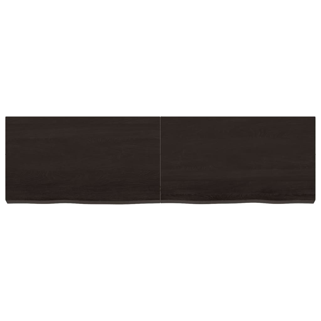 Bordplate mørkebrun 140x40x(2-6) cm behandlet heltre eik