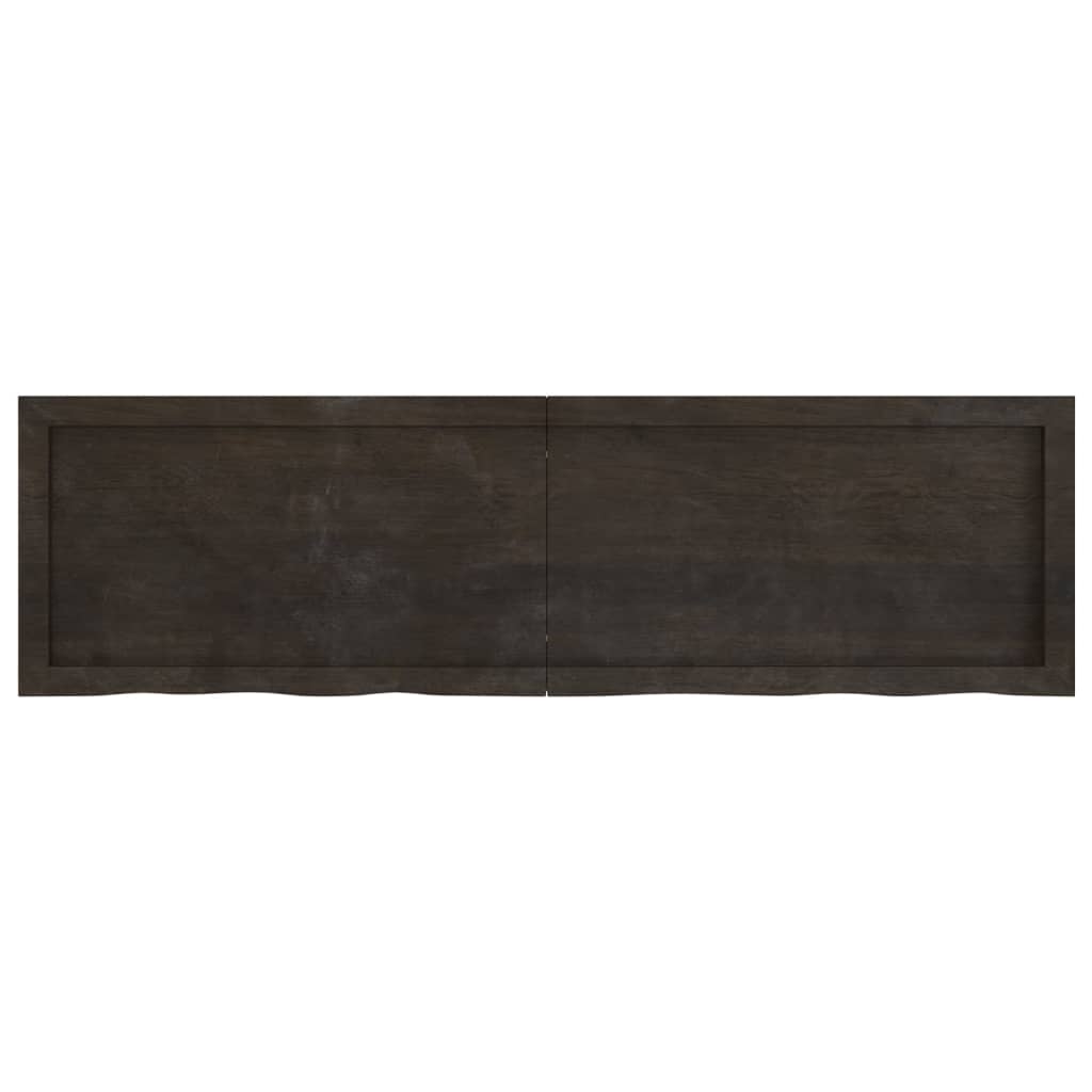 Bordplate mørkebrun 140x40x(2-6) cm behandlet heltre eik