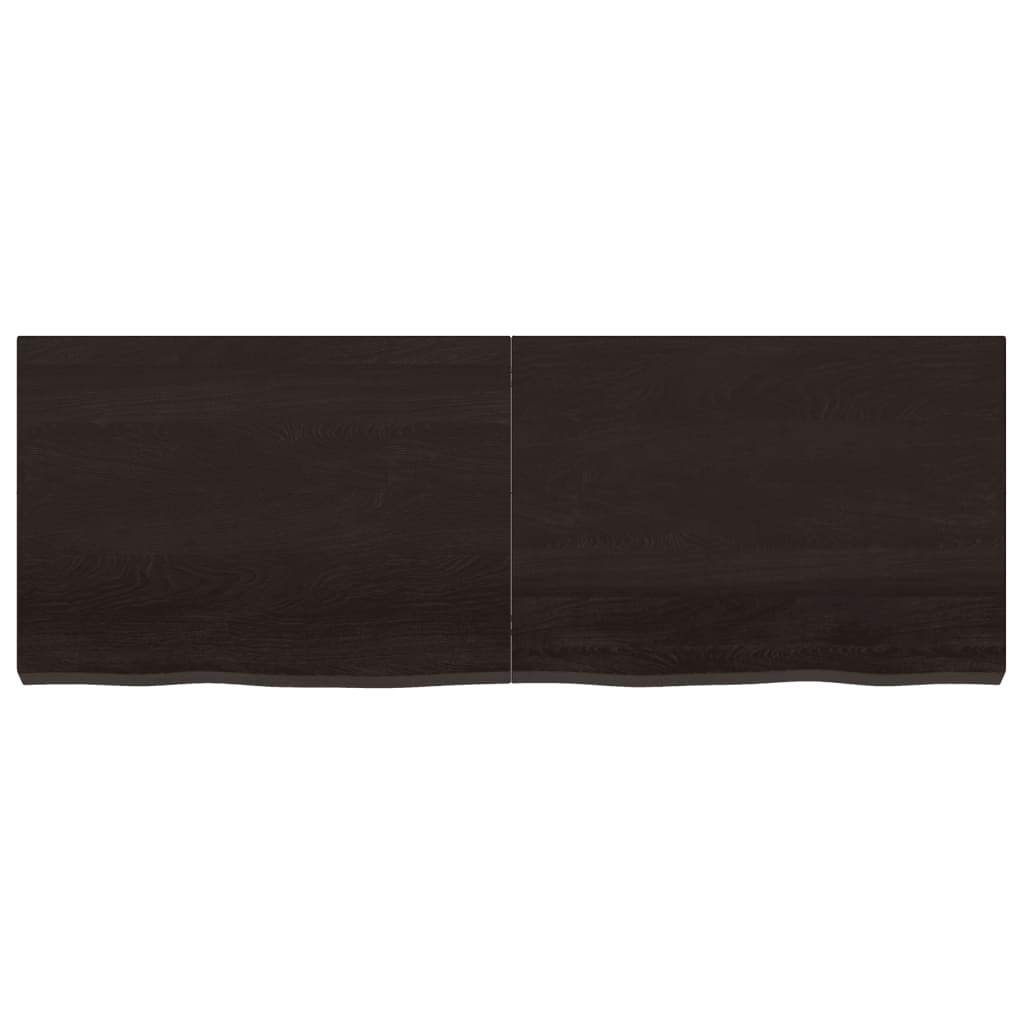 Bordplate mørkebrun 140x50x(2-6) cm behandlet heltre eik