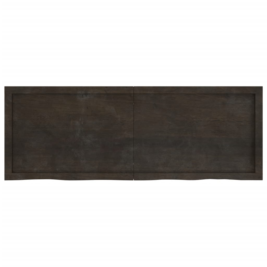 Bordplate mørkebrun 140x50x(2-6) cm behandlet heltre eik